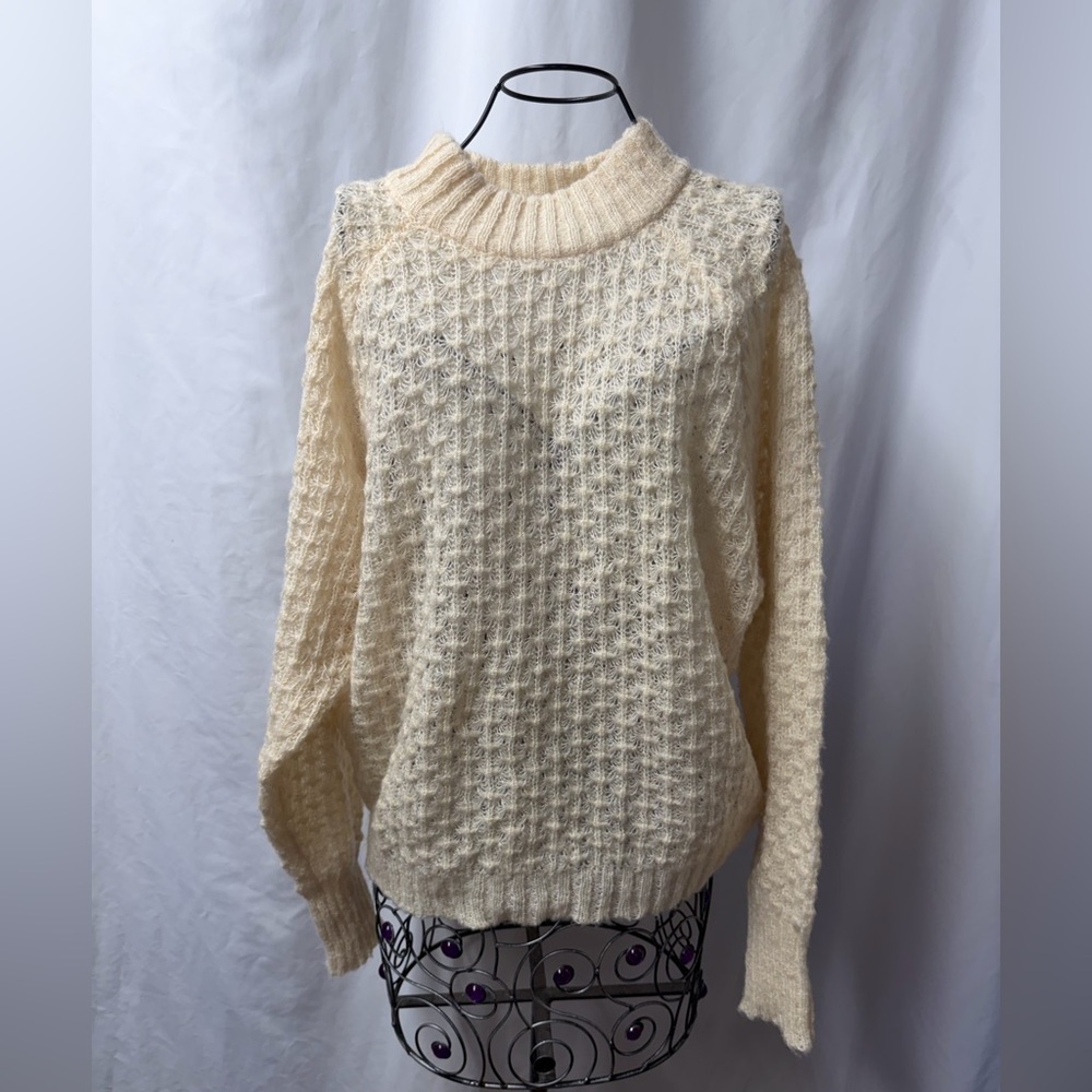 Frnch Paris cream crochet sweater size S/M